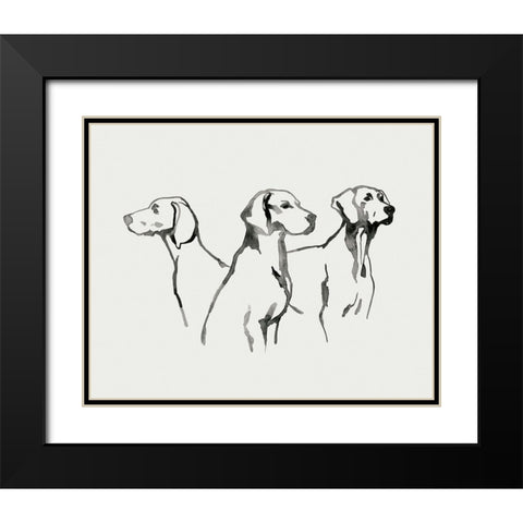 Watercolor Pup I Black Modern Wood Framed Art Print with Double Matting by Popp, Grace