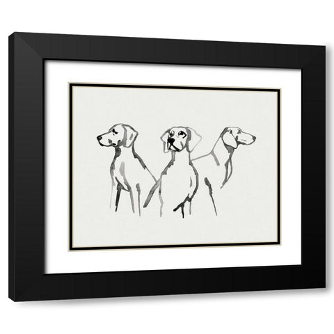 Watercolor Pup II Black Modern Wood Framed Art Print with Double Matting by Popp, Grace