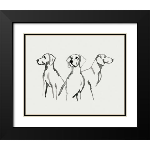 Watercolor Pup II Black Modern Wood Framed Art Print with Double Matting by Popp, Grace