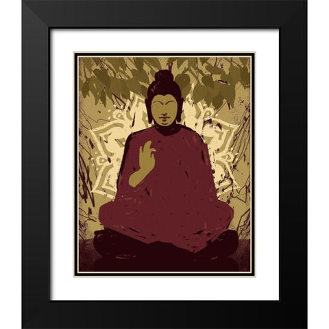 Under the Bodhi Tree I Black Modern Wood Framed Art Print with Double Matting by Green, Jacob