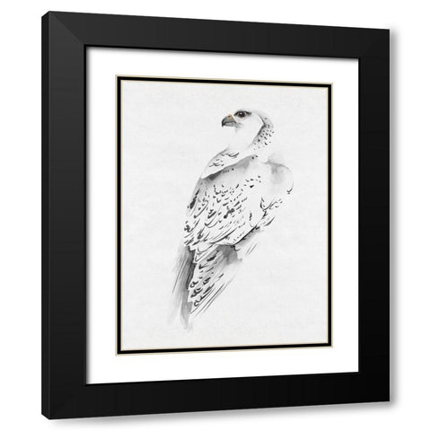 Gyrfalcon I Black Modern Wood Framed Art Print with Double Matting by Wang, Melissa