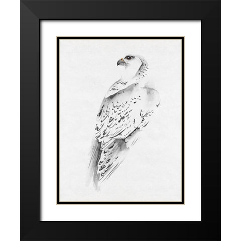 Gyrfalcon I Black Modern Wood Framed Art Print with Double Matting by Wang, Melissa