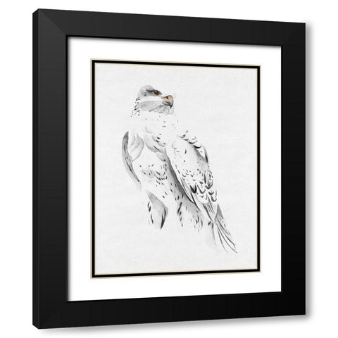 Gyrfalcon II Black Modern Wood Framed Art Print with Double Matting by Wang, Melissa