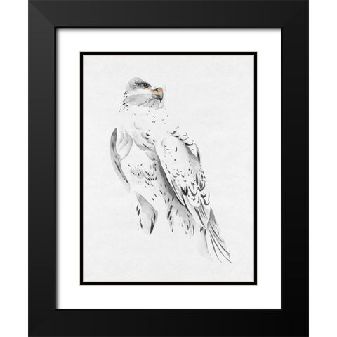 Gyrfalcon II Black Modern Wood Framed Art Print with Double Matting by Wang, Melissa