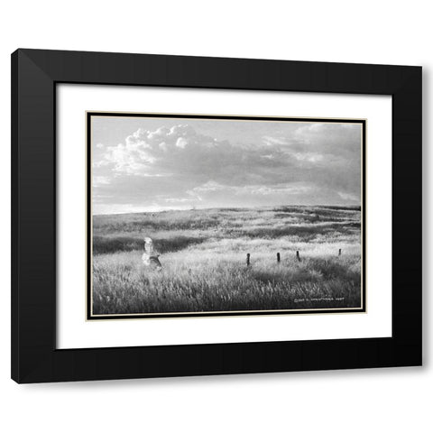 Fence Line Flight I Black Modern Wood Framed Art Print with Double Matting by Vest, Chris