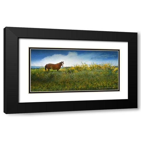 Horse in Flowers I Black Modern Wood Framed Art Print with Double Matting by Vest, Chris