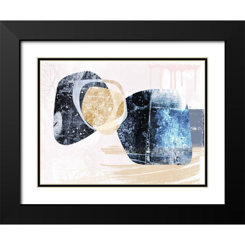 Stone Gem III Black Modern Wood Framed Art Print with Double Matting by Naskrent, Delores