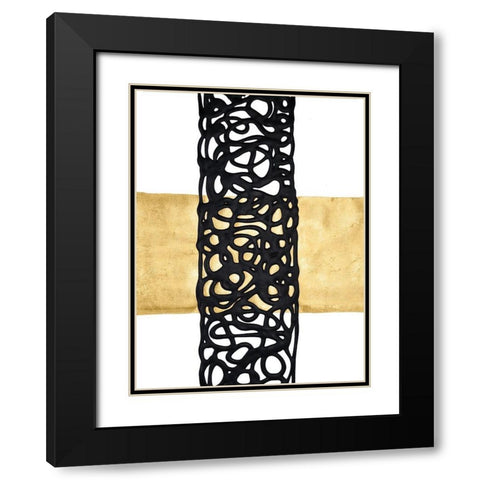 Gold Combo II Black Modern Wood Framed Art Print with Double Matting by Stramel, Renee W.