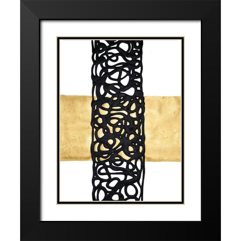 Gold Combo II Black Modern Wood Framed Art Print with Double Matting by Stramel, Renee W.
