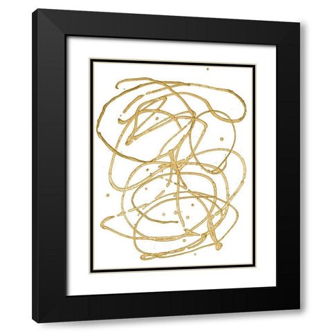 Gold Combo V Black Modern Wood Framed Art Print with Double Matting by Stramel, Renee W.
