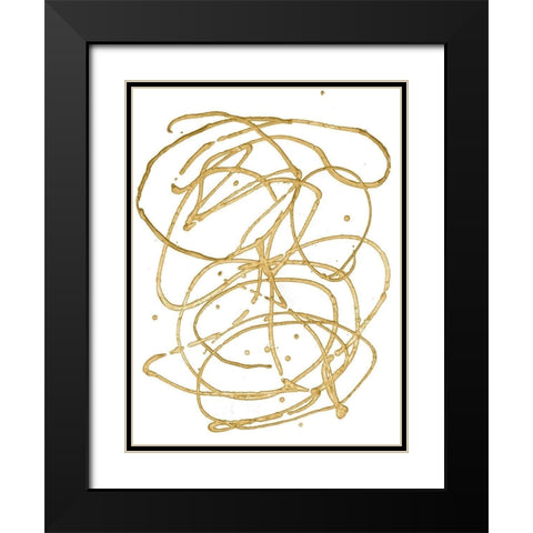 Gold Combo V Black Modern Wood Framed Art Print with Double Matting by Stramel, Renee W.