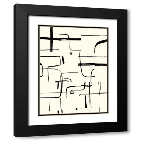 Interface I Black Modern Wood Framed Art Print with Double Matting by Barnes, Victoria