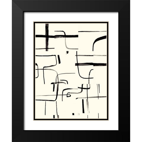 Interface I Black Modern Wood Framed Art Print with Double Matting by Barnes, Victoria