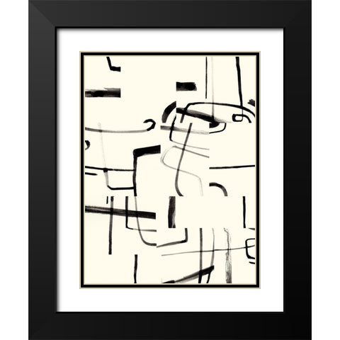 Interface II Black Modern Wood Framed Art Print with Double Matting by Barnes, Victoria