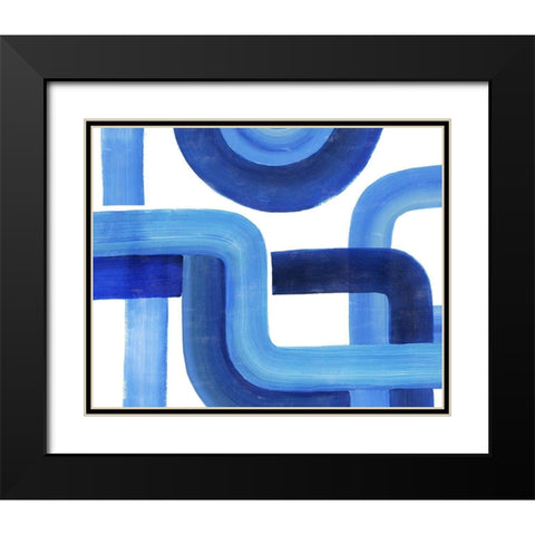 Woven Cobalt II Black Modern Wood Framed Art Print with Double Matting by Popp, Grace