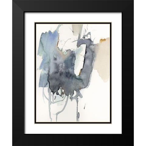 Indigo Splatter I Black Modern Wood Framed Art Print with Double Matting by Barnes, Victoria