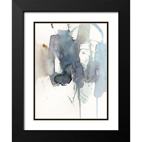 Indigo Splatter II Black Modern Wood Framed Art Print with Double Matting by Barnes, Victoria