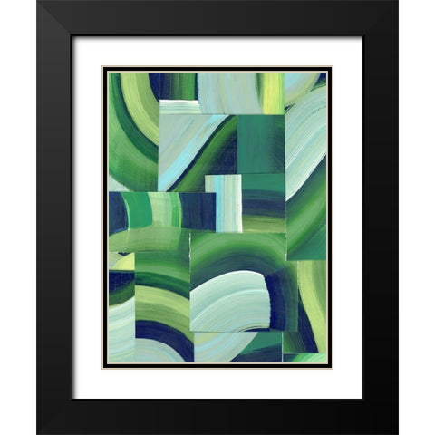 Oceanic Patchwork I Black Modern Wood Framed Art Print with Double Matting by Popp, Grace