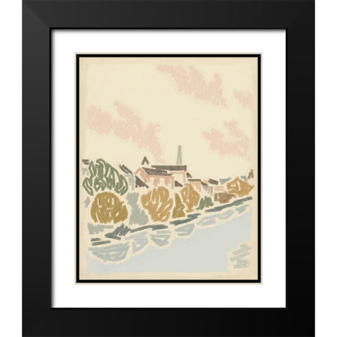Paysage de Poitiers I Black Modern Wood Framed Art Print with Double Matting by Green, Jacob