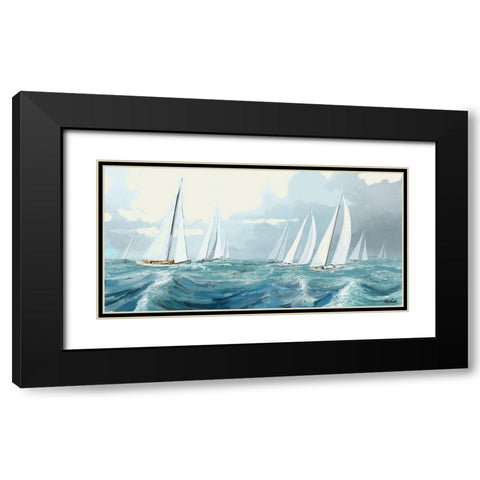 Sailing Ships I Black Modern Wood Framed Art Print with Double Matting by Novak, Rick