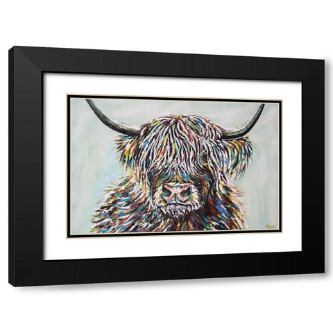 Woolly Highland II Black Modern Wood Framed Art Print with Double Matting by Vitaletti, Carolee