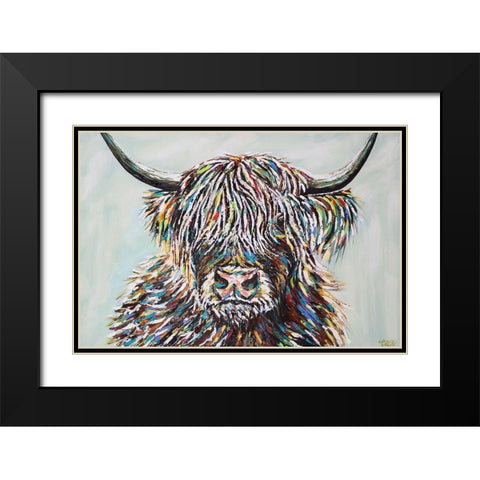 Woolly Highland II Black Modern Wood Framed Art Print with Double Matting by Vitaletti, Carolee