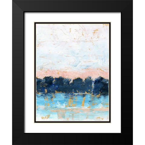 Indigo Treeline I Black Modern Wood Framed Art Print with Double Matting by Harper, Ethan