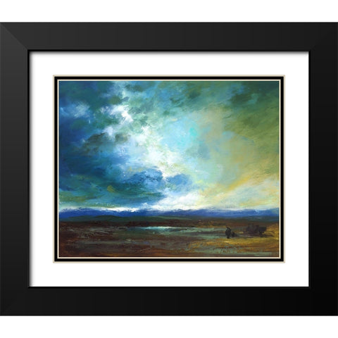 Pacific Skyscape Black Modern Wood Framed Art Print with Double Matting by Finch, Sheila