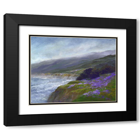 Montara Black Modern Wood Framed Art Print with Double Matting by Finch, Sheila