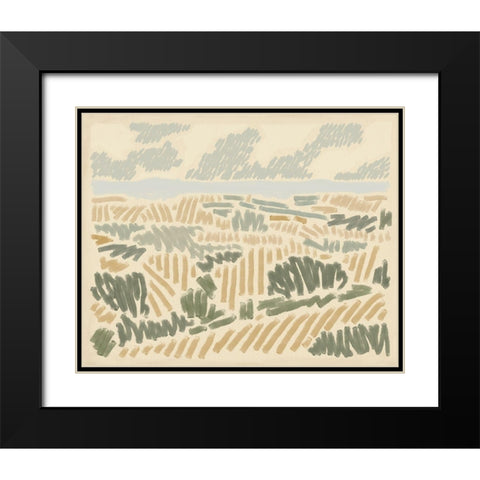 Paysage de Montpellier I Black Modern Wood Framed Art Print with Double Matting by Green, Jacob