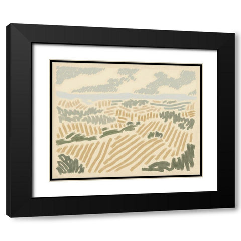 Paysage de Montpellier II Black Modern Wood Framed Art Print with Double Matting by Green, Jacob