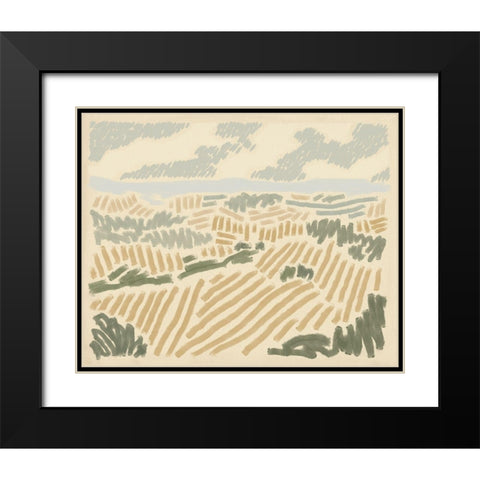 Paysage de Montpellier II Black Modern Wood Framed Art Print with Double Matting by Green, Jacob
