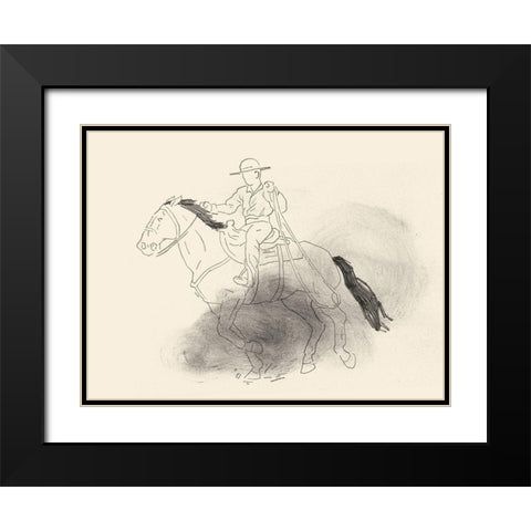 Roping Lessons II Black Modern Wood Framed Art Print with Double Matting by Green, Jacob