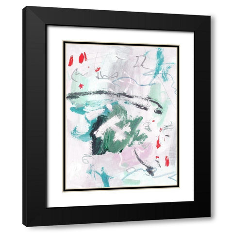 Rouge Splash I Black Modern Wood Framed Art Print with Double Matting by Wang, Melissa