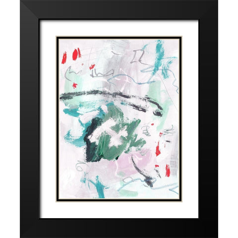 Rouge Splash I Black Modern Wood Framed Art Print with Double Matting by Wang, Melissa