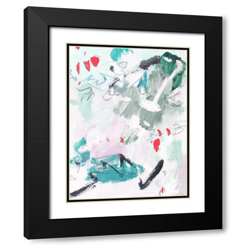 Rouge Splash II Black Modern Wood Framed Art Print with Double Matting by Wang, Melissa