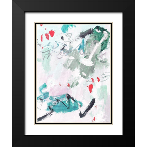 Rouge Splash II Black Modern Wood Framed Art Print with Double Matting by Wang, Melissa