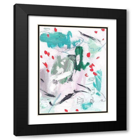 Rouge Splash III Black Modern Wood Framed Art Print with Double Matting by Wang, Melissa