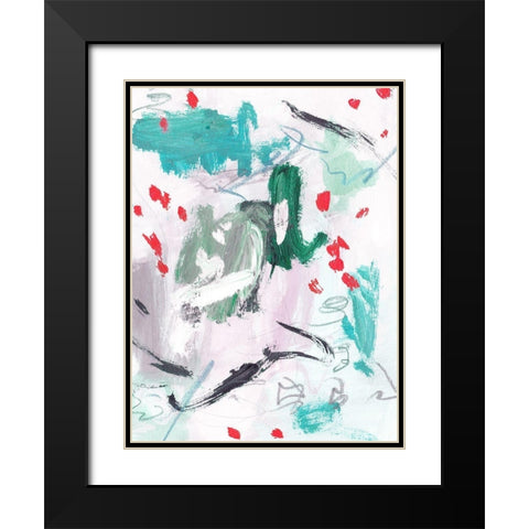 Rouge Splash III Black Modern Wood Framed Art Print with Double Matting by Wang, Melissa