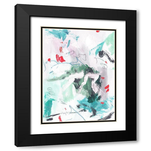 Rouge Splash IV Black Modern Wood Framed Art Print with Double Matting by Wang, Melissa