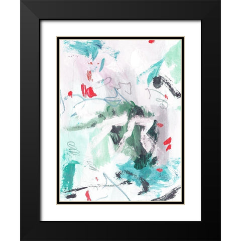 Rouge Splash IV Black Modern Wood Framed Art Print with Double Matting by Wang, Melissa