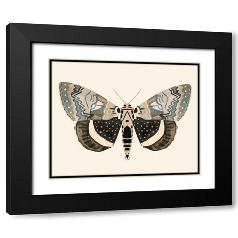 Neutral Moth I Black Modern Wood Framed Art Print with Double Matting by Barnes, Victoria