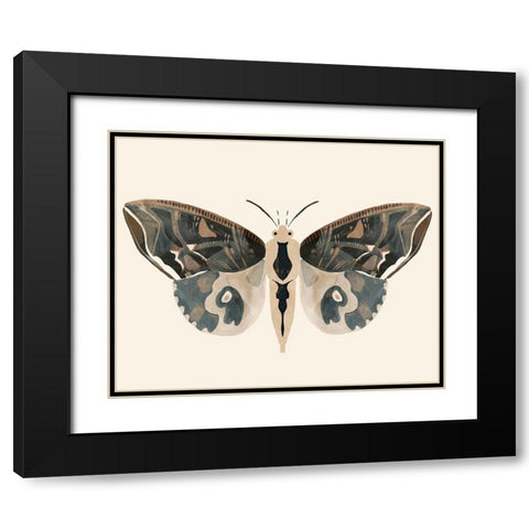 Neutral Moth II Black Modern Wood Framed Art Print with Double Matting by Barnes, Victoria