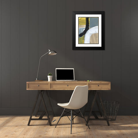 Intersecting Arcs II Black Modern Wood Framed Art Print with Double Matting by Goldberger, Jennifer