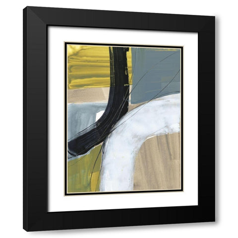 Intersecting Arcs II Black Modern Wood Framed Art Print with Double Matting by Goldberger, Jennifer