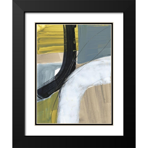 Intersecting Arcs II Black Modern Wood Framed Art Print with Double Matting by Goldberger, Jennifer