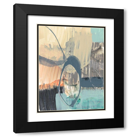 Sorbet Abstract I Black Modern Wood Framed Art Print with Double Matting by Goldberger, Jennifer