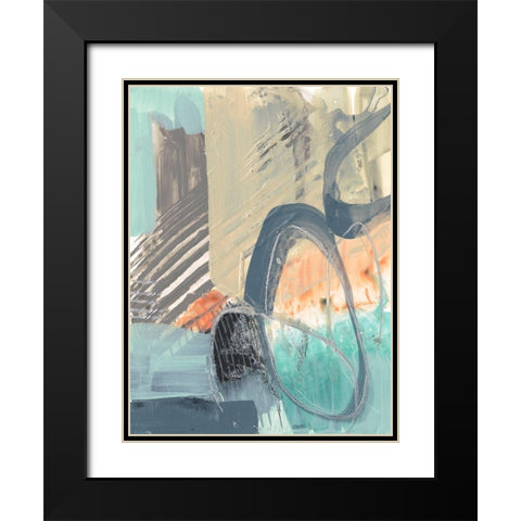 Sorbet Abstract II Black Modern Wood Framed Art Print with Double Matting by Goldberger, Jennifer