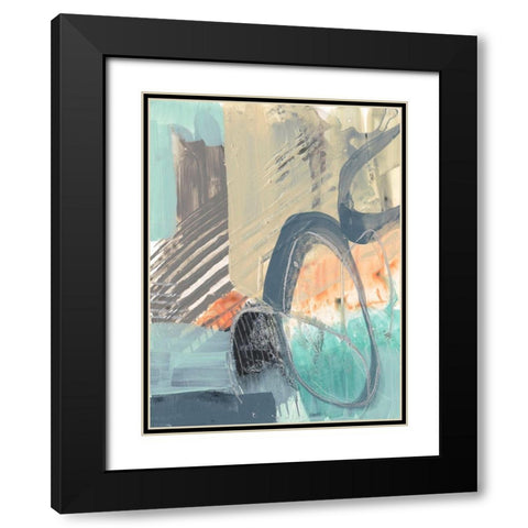 Sorbet Abstract II Black Modern Wood Framed Art Print with Double Matting by Goldberger, Jennifer