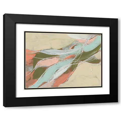 Pastel Waves II Black Modern Wood Framed Art Print with Double Matting by Goldberger, Jennifer